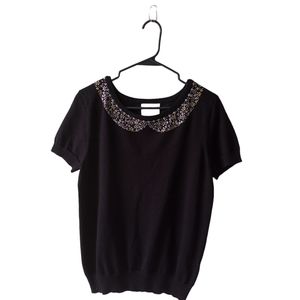 Debbie Morgan Top Embellished  Black  Size L